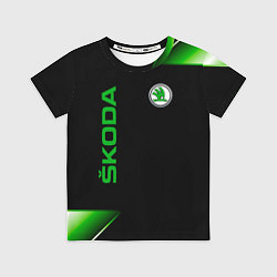 Футболка детская Skoda Sport Абстракция, цвет: 3D-принт