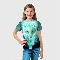 Футболка детская Волк из света, цвет: 3D-принт — фото 2