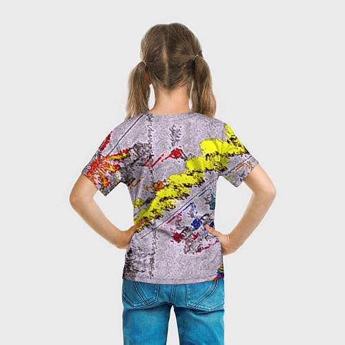 Детская футболка Капли красок на воде / 3D-принт – фото 6