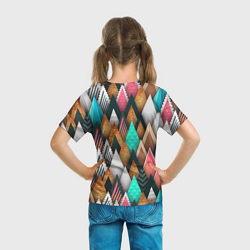 Детская футболка Лес из стилизованный елей - паттерн / 3D-принт – фото 6