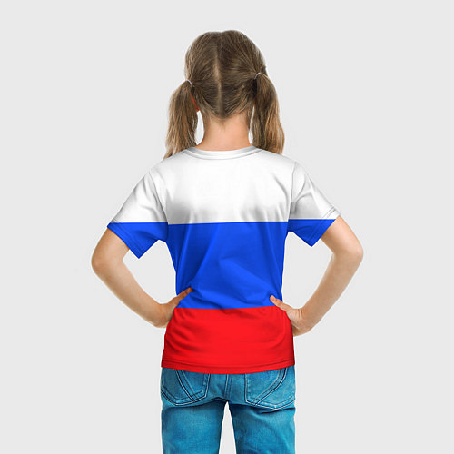Детская футболка Привет из России - медведь и триколор / 3D-принт – фото 6