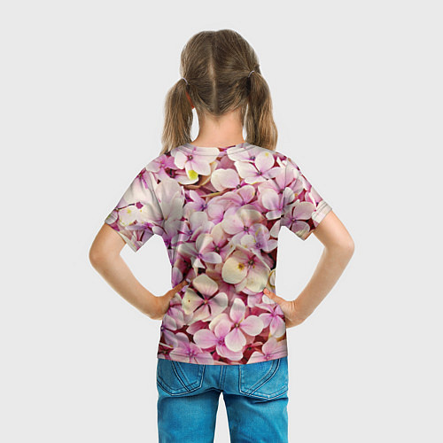 Детская футболка Розовые цветы яркой поляной / 3D-принт – фото 6