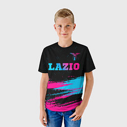Футболка детская Lazio - neon gradient: символ сверху, цвет: 3D-принт — фото 2