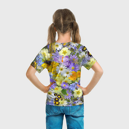 Детская футболка Цветочная летняя поляна / 3D-принт – фото 6