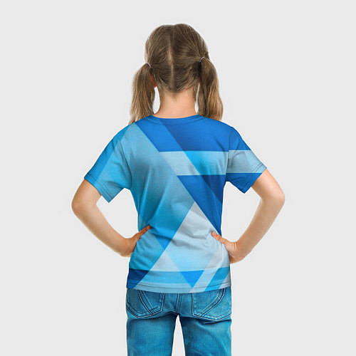 Детская футболка Geely - абстракция треугольники / 3D-принт – фото 6