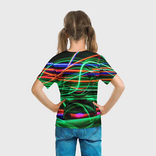 Детская футболка Абстрактное множество цветных линий / 3D-принт – фото 6