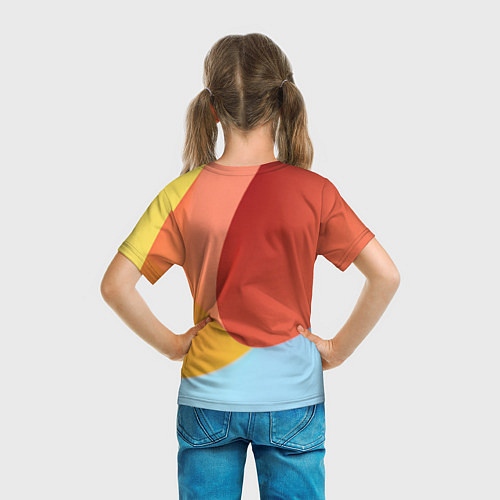 Детская футболка Абстрактные разноцветные листы / 3D-принт – фото 6