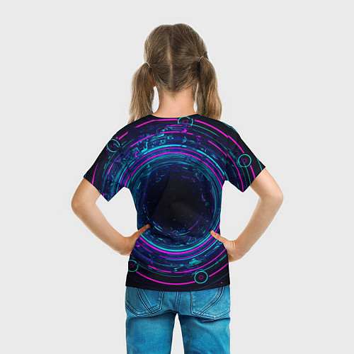 Детская футболка Неоновый тоннель - портал / 3D-принт – фото 6