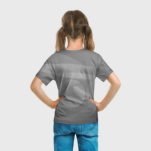 Детская футболка Mitsubishi - серая с кружочками абстракция / 3D-принт – фото 6
