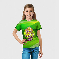 Футболка детская Банан катится на скейте, цвет: 3D-принт — фото 2