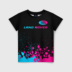 Детская футболка Land Rover - neon gradient: символ сверху