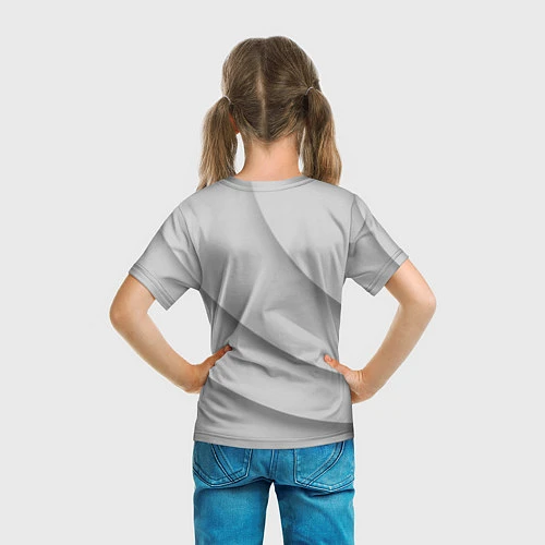 Детская футболка Daewoo - серая абстракция / 3D-принт – фото 6