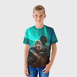 Футболка детская Assassins Creed Valhalla art, цвет: 3D-принт — фото 2
