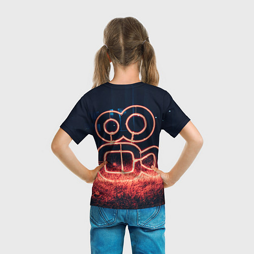 Детская футболка Неоновая камера во тьме / 3D-принт – фото 6