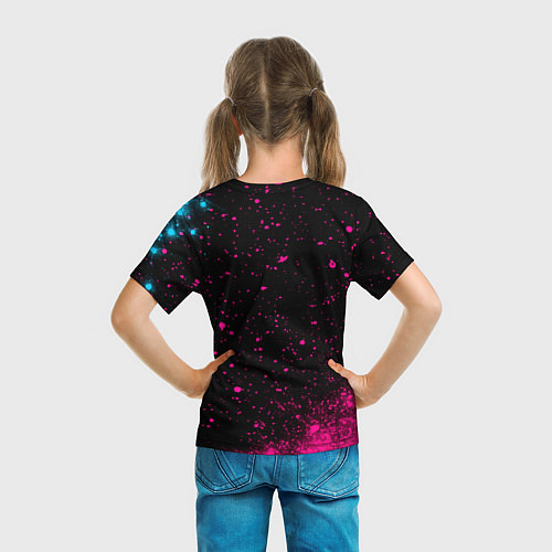 Детская футболка Tesla - neon gradient / 3D-принт – фото 6