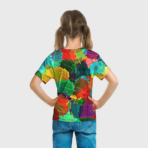 Детская футболка Colored leaves / 3D-принт – фото 6