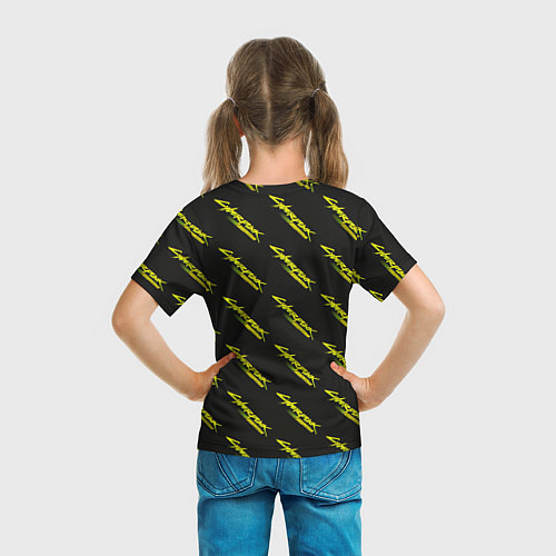 Детская футболка Киберпанк Бегущий по краю паттерн / 3D-принт – фото 6