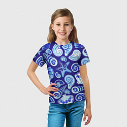 Футболка детская Паттерн из океанских раковин и морских звёзд, цвет: 3D-принт — фото 2