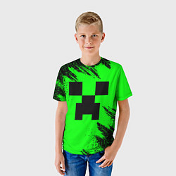 Футболка детская Minecraft squares, цвет: 3D-принт — фото 2