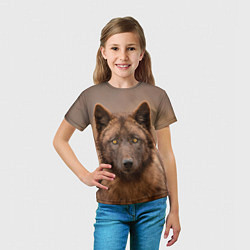 Футболка детская Молодой волк, цвет: 3D-принт — фото 2