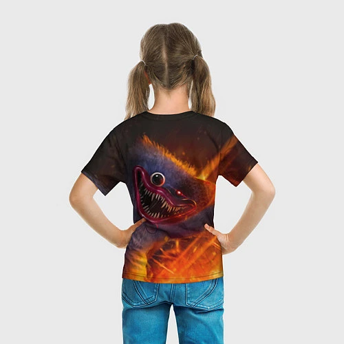 Детская футболка POPPY PLAYTIME ХАГИ ВАГИ НАСТИГ ЖЕРТВУ / 3D-принт – фото 6