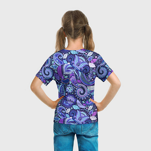 Детская футболка Color patterns of flowers / 3D-принт – фото 6