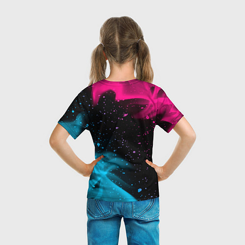 Детская футболка Dead Space - neon gradient: символ и надпись верти / 3D-принт – фото 6