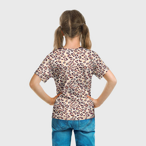 Детская футболка Коричневый с бежевым леопардовый узор / 3D-принт – фото 6