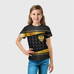 Футболка детская Gold & black - Russia, цвет: 3D-принт — фото 2