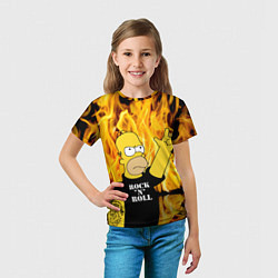 Футболка детская Homer Simpson - Rock n Roll!, цвет: 3D-принт — фото 2