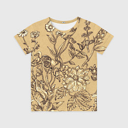Футболка детская Флора рисунок, цвет: 3D-принт