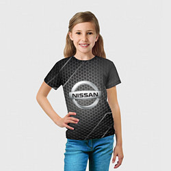 Футболка детская Nissan метал карбон, цвет: 3D-принт — фото 2