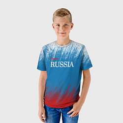 Футболка детская Российский триколор - Я люблю Россию, цвет: 3D-принт — фото 2