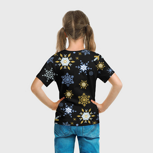 Детская футболка Новый год белка смотрит на часы / 3D-принт – фото 6