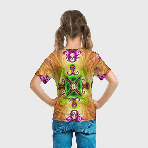 Детская футболка Яркий фрактальный узор / 3D-принт – фото 6