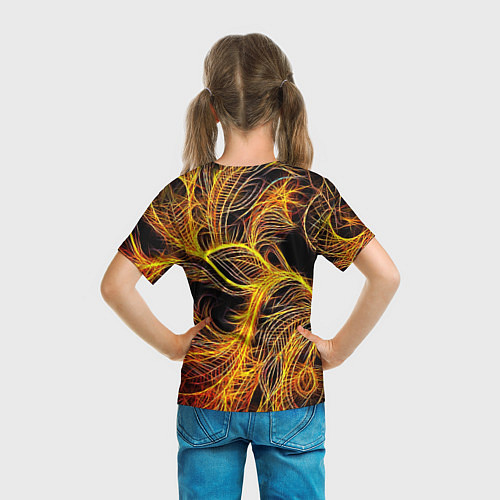Детская футболка Фрактальные перья / 3D-принт – фото 6