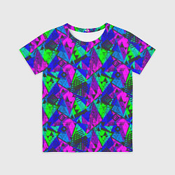 Футболка детская Неоновый абстрактный геометрический узор, цвет: 3D-принт
