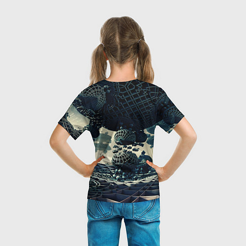 Детская футболка Трехмерный готический фрактал / 3D-принт – фото 6