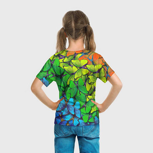 Детская футболка Бабочки и радуга / 3D-принт – фото 6
