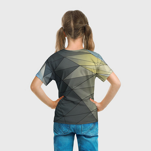 Детская футболка Абстрактная сетка из множества фигур / 3D-принт – фото 6
