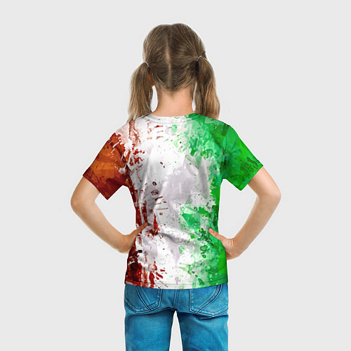 Детская футболка Флаг Италии - кляксы / 3D-принт – фото 6