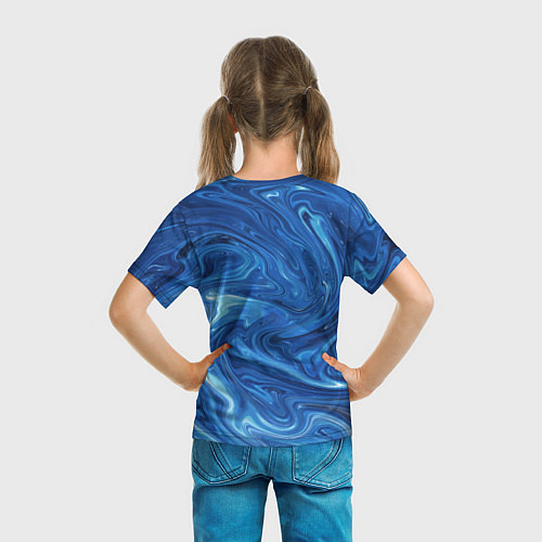 Детская футболка Волновые разводы на поверхности воды / 3D-принт – фото 6