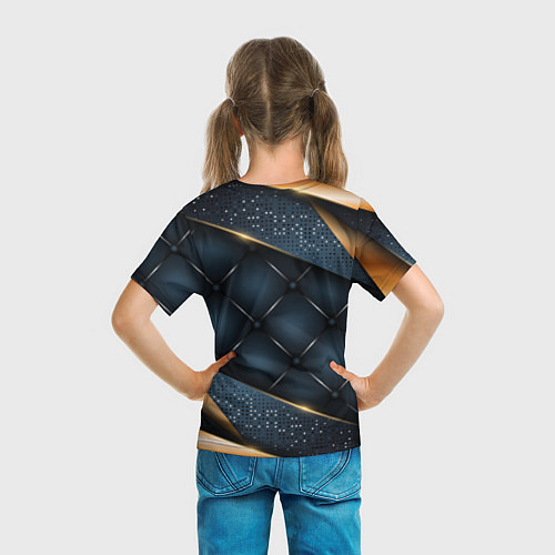 Детская футболка Золотой герб России на объемном фоне / 3D-принт – фото 6