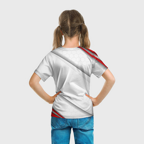 Детская футболка Red & white флаг России / 3D-принт – фото 6