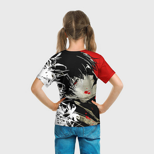 Детская футболка Канеки Кен и цветы - Токийский гуль / 3D-принт – фото 6