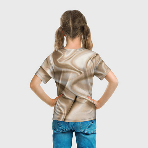 Детская футболка Струящаяся золотистая ткань / 3D-принт – фото 6