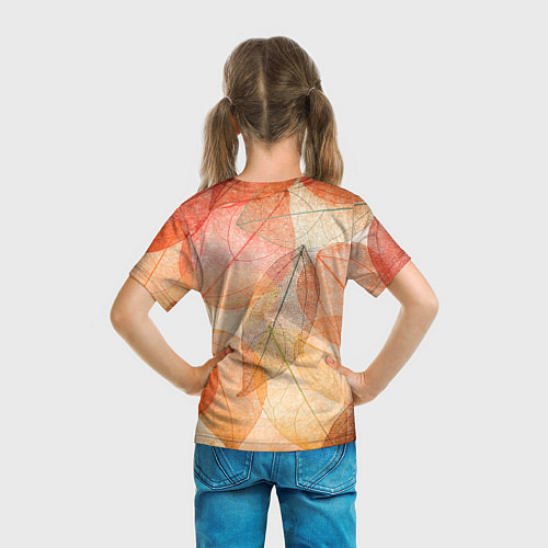 Детская футболка Осенние прозрачные листья / 3D-принт – фото 6