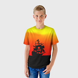 Футболка детская Пиратский корабль на закате, цвет: 3D-принт — фото 2