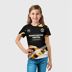 Футболка детская Manchester United legendary sport fire, цвет: 3D-принт — фото 2