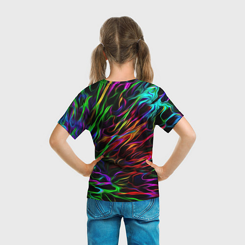 Детская футболка Неоновый всплеск / 3D-принт – фото 6